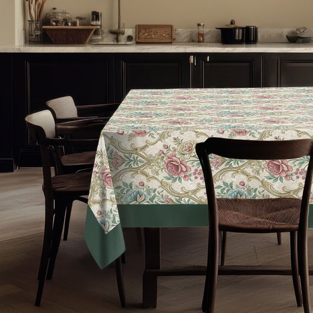 Toalha De Mesa Chic Regal Damask Graceful Botanic Designs (Chic Regal Damask Graceful Botanical Designs Tablecloth)