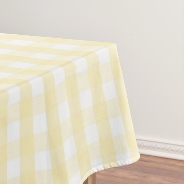 Toalha De Mesa Chic Retro Sunny Yellow Gingham Pattern Spring  (Posição Original)