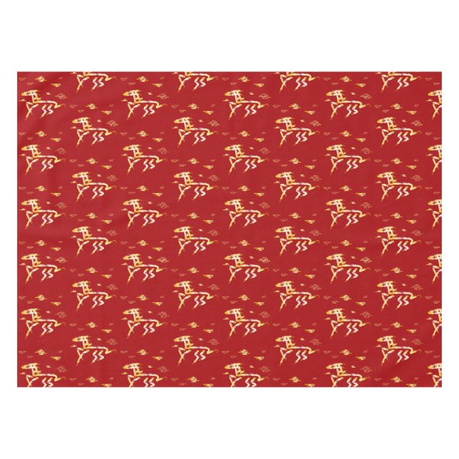 Toalha De Mesa Chinese Lunar New Year of the Horse 2026 4724 Fire (Frente (Horizontal))