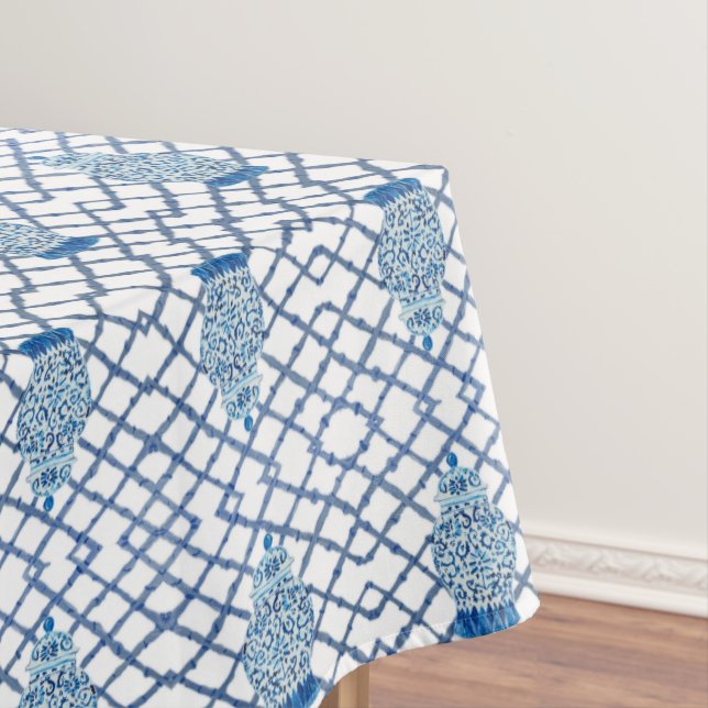 Toalha De Mesa Chinoiserie Bamboo Ginger Jar  (Posição Original)