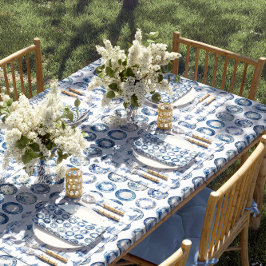 Toalha De Mesa Chinoiserie Blue and White Plates