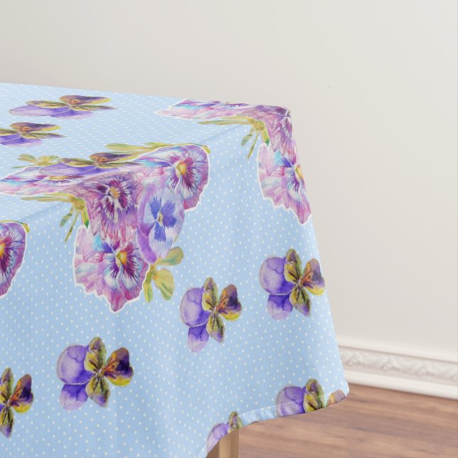 Toalha De Mesa Chique Azul Pansy Tablete Ditsy Floral (Posição Original)