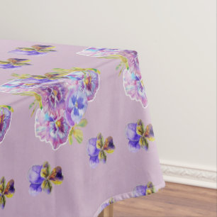 Toalha De Mesa chique Lilac Chintz Pansy Tablecloth Floral