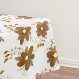 Toalha De Mesa Chocolate Brown Floral Impressão