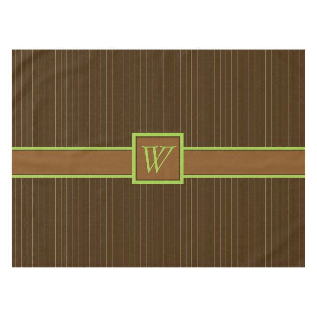 Toalha de Mesa Chocolate com Listras de Limão (Frente (Horizontal))