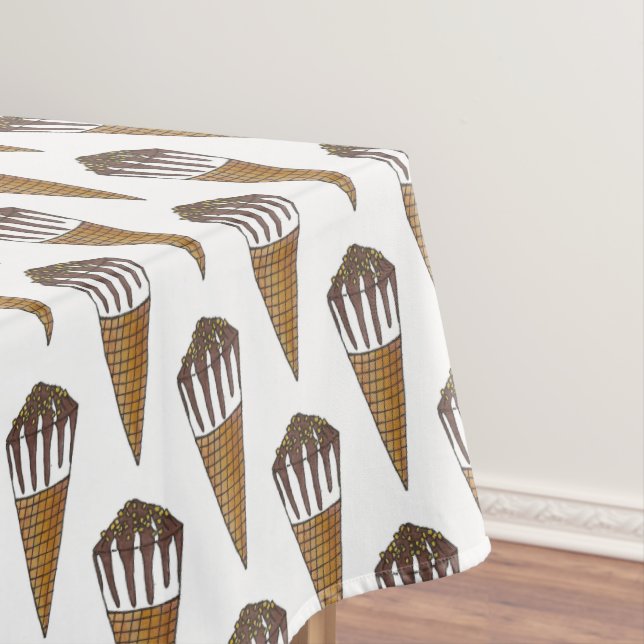 Toalha De Mesa Chocolate Vanilla Sorvete Noz Loucos Cone Amigo (Posição Original)