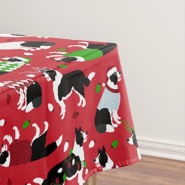 Toalha De Mesa Christmas Border Collie (Posição Original)