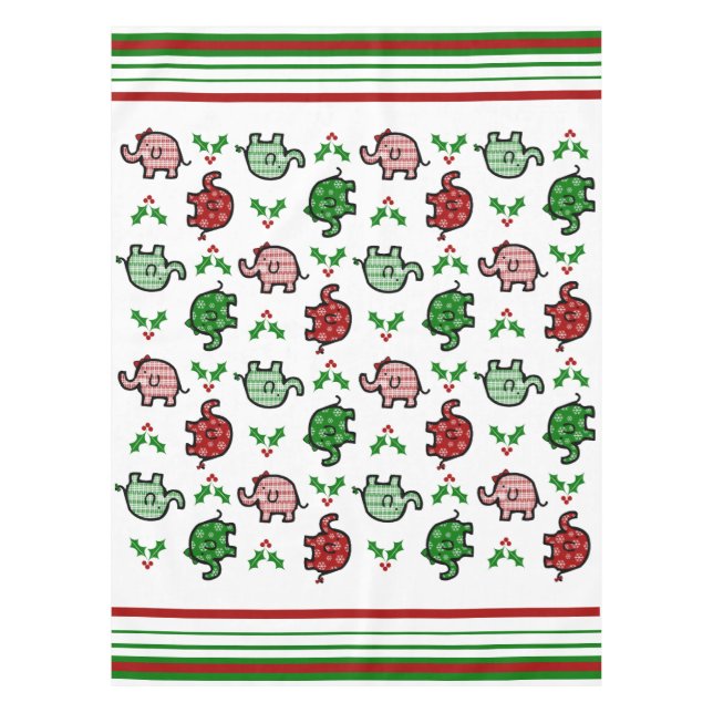 Toalha De Mesa Christmas Elephant Pattern Tablecloth (Frente)