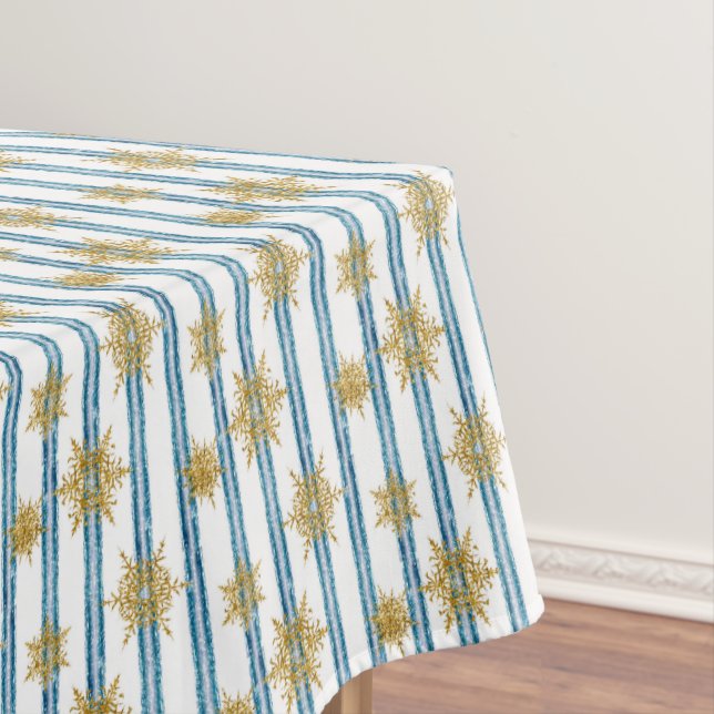 Toalha De Mesa Christmas, Golden, snowflakes, holiday, new year, (Posição Original)