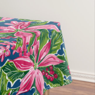 Toalha De Mesa Christmas Holly And Flower Patterned 