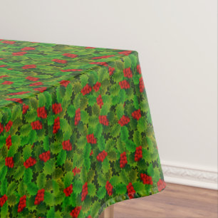Toalha De Mesa Christmas Holly Berry Folly Tablecloth