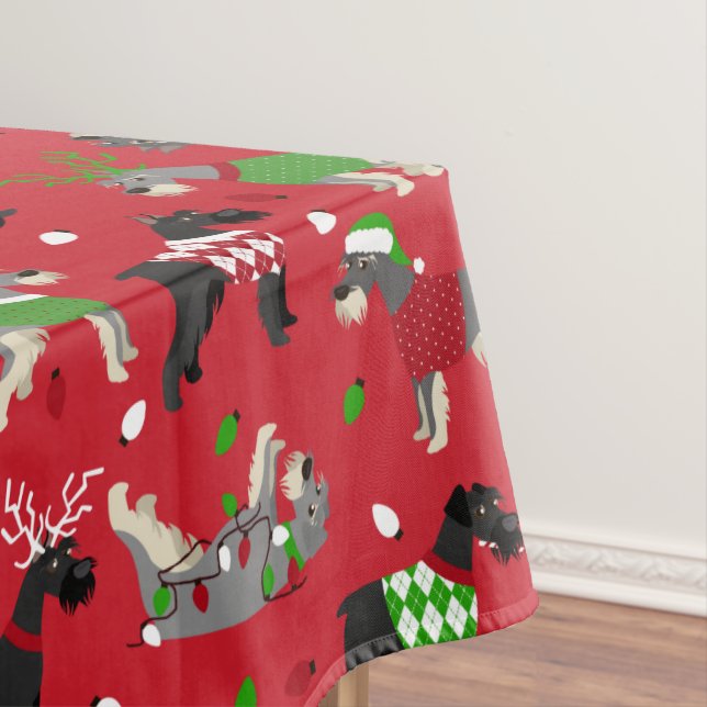 Toalha De Mesa Christmas Schnauzer Tablecloth (Posição Original)