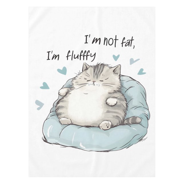 Toalha De Mesa Chubby Cat Chill Vibes (Frente)