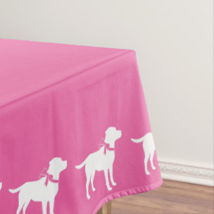 Toalha De Mesa Chuva de Bebê Cachorro Labrador Rosa Menina Lab