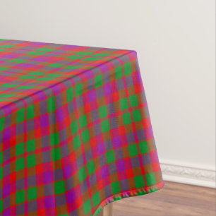 Toalha De Mesa Cidade Glasgow Tartain Xadrez Vermelha Verde Roxo