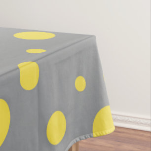 Toalha De Mesa Cinza amarela padrão de Bolinhas
