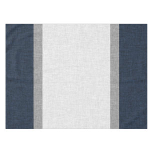Toalha De Mesa Cinza Azul Escuro - Traço Branco Espelhado