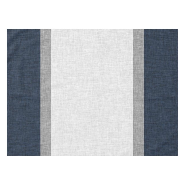 Toalha De Mesa Cinza Azul Escuro - Traço Branco Espelhado (Frente (Horizontal))