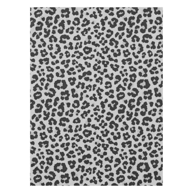 Toalha De Mesa Cinza cinza Ash Leopard Cheetah Padrão de Impressã (Frente)