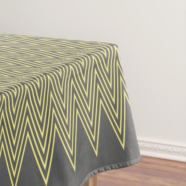 Toalha De Mesa Cinza Geométrica Da Abstrato Moderna Amarela (Posição Original)