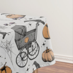 Toalha De Mesa Cinza Gótica Carruagem vitoriana de bebês