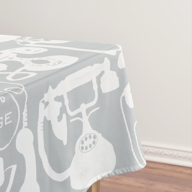 Toalha De Mesa Cinza retrorreflectora ou qualquer padrão de telef (Posição Original)