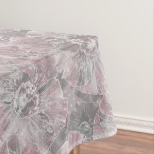 Toalha De Mesa cinza rosa na moda flores grandes