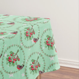 Toalha De Mesa Cinza Star Red Robin Wreath Natal