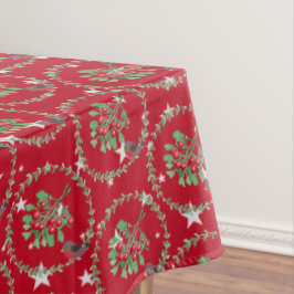 Toalha De Mesa Cinza Star Red Robin Wreath Natal