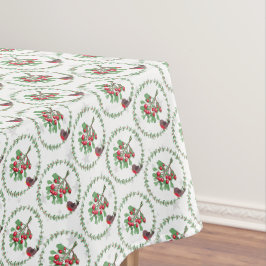 Toalha De Mesa Cinza White Star Red Robin Wreath Natal