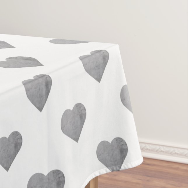 Toalha De Mesa Cinzas Concretas Simétricas em Branco (Posição Original)