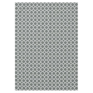Toalha De Mesa Cinzas lindíssimas e padrão de quatrefoil branco