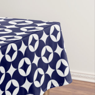 Toalha De Mesa Circuitos Geométricos de Encaixamento Azul Retro