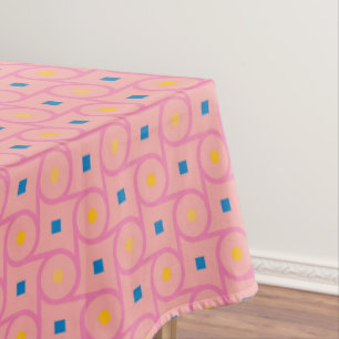 Toalha De Mesa Círculo de Bloqueio Moderno Rosa