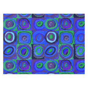 Toalha De Mesa Círculo Quadrado do Kandinsky Farbstudie Blue Quad