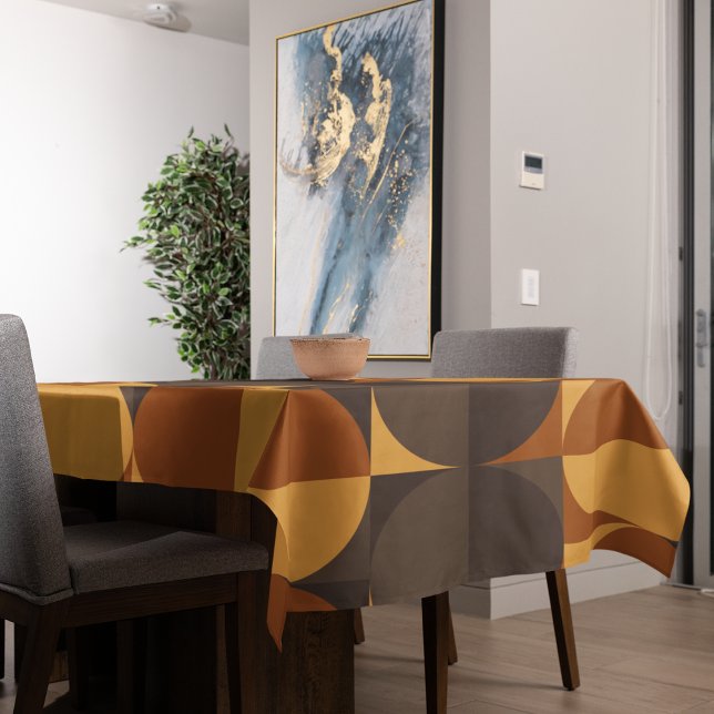 Toalha De Mesa Círculos castanhos (Geometric circles table cloth
)