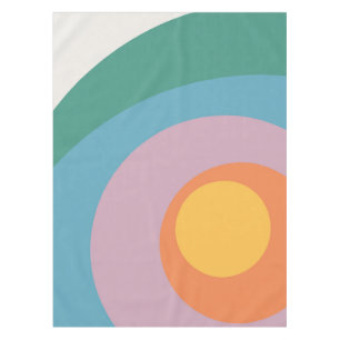 Toalha De Mesa Círculos de estilo retrô multicolorido