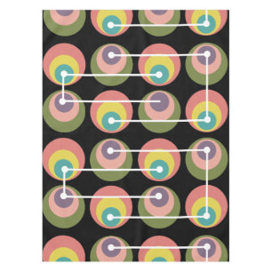 Toalha De Mesa Círculos de meio século multicolores