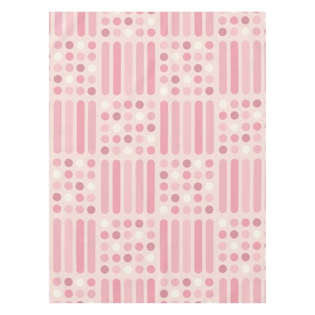 Toalha De Mesa Círculos do século meio - Baunilha rosa (Frente)