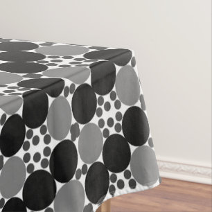 Toalha De Mesa Círculos Monocromáticos: Abstrato Preto Branco E C