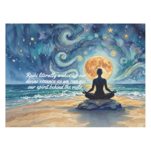 Toalha De Mesa Citações de Ioga Meditação Céu Noturno Estrelado L
