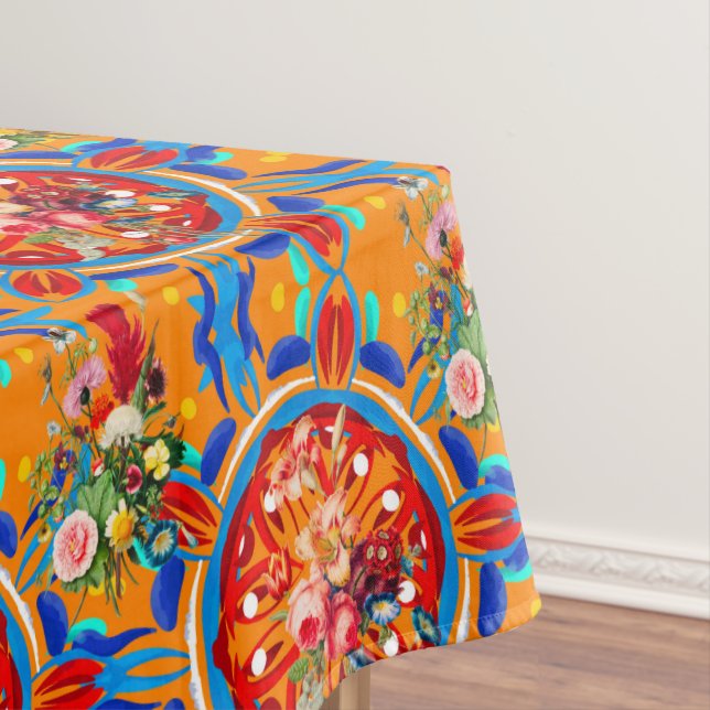 Toalha De Mesa Citrinos de Verão,boho,bohemiano,floral mediterrân (Posição Original)