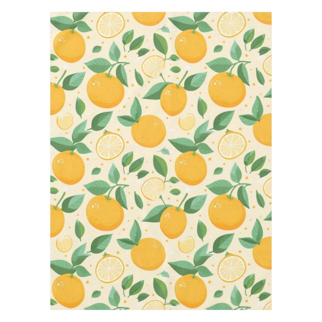 Toalha De Mesa Citrus limon yellow tropical fruta (Frente)