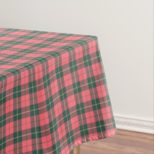 Toalha De Mesa Clã Tartan cor-de-rosa e verde de Wallace da