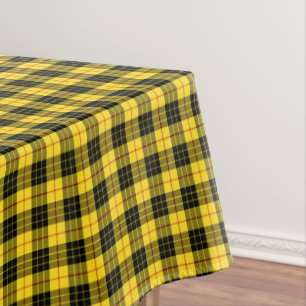 Toalha De Mesa Clã Tartan escocês amarelo e preto de MacLeod