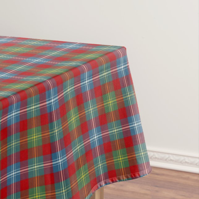 Toalha De Mesa Clan Foster Light Blue e Red Scottish Tartan (Posição Original)