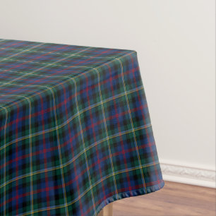 Toalha De Mesa Clan Maclolm Dark Blue e Green Scottish Tartan