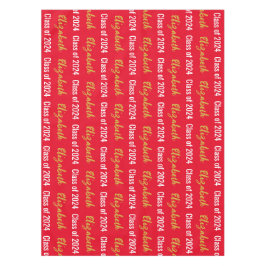 Toalha De Mesa Classe de 2024 e Nome do Formando Red White Dourad