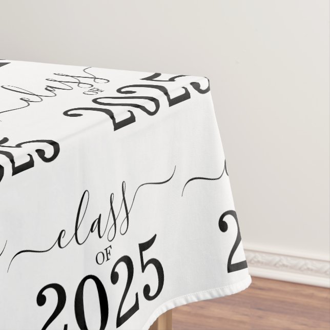 Toalha De Mesa Classe de preto e branco Elegante 2025 (Posição Original)