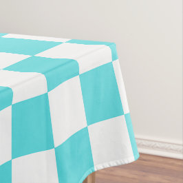 Toalha De Mesa Classic visual turquoise blue checkerboard 